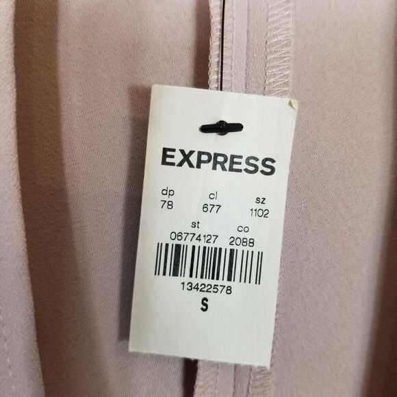 Express Women Crepe Open Front Blazer Sz S Blush Pink Party Office - Picture 4 of 6
